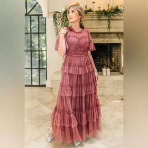 Ivy City Co Whimsical Dress in Mulberry NWOT